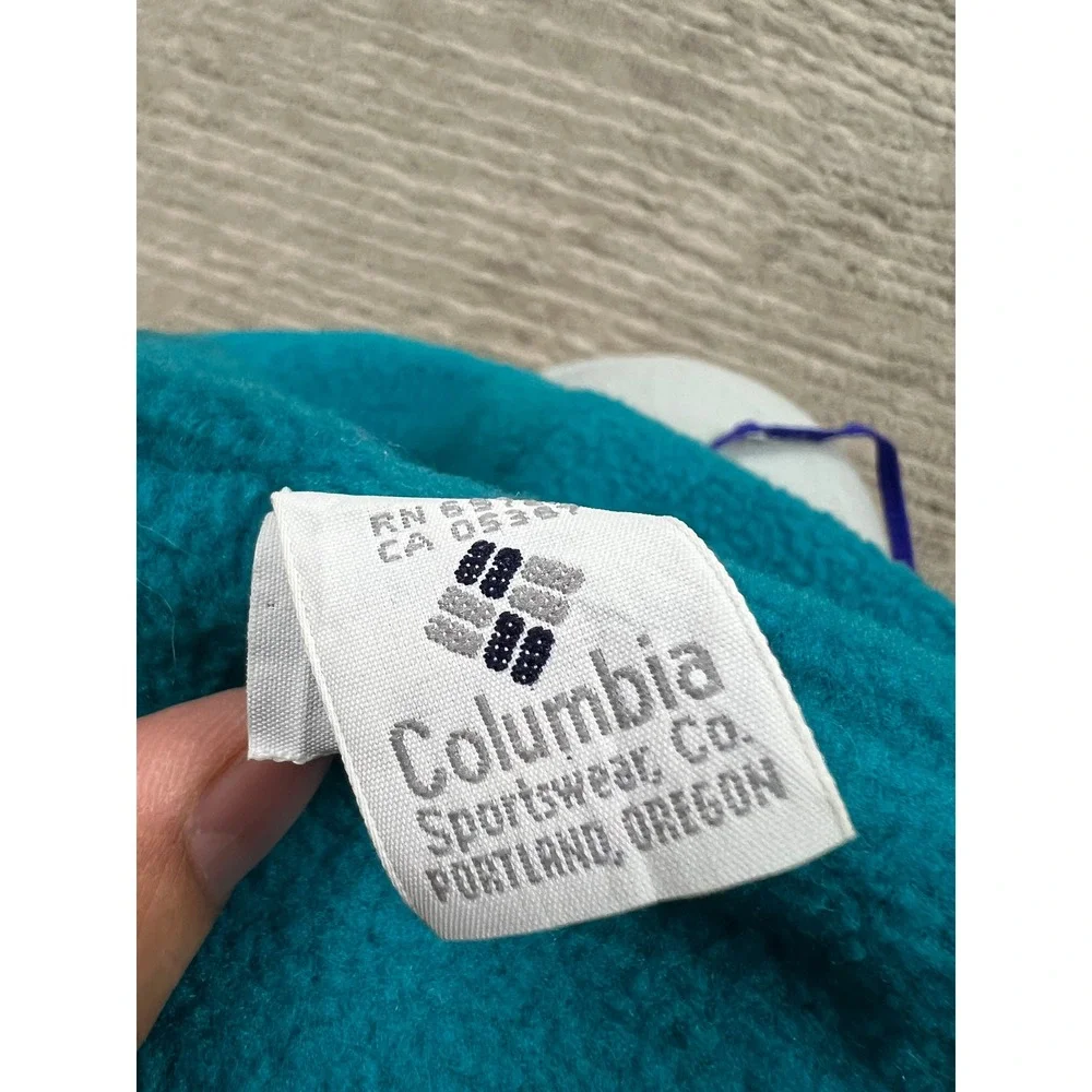 Columbia Earflap Hat Youth L/XL Purple Blue‎ Teal Reversible Fleece Made in USA